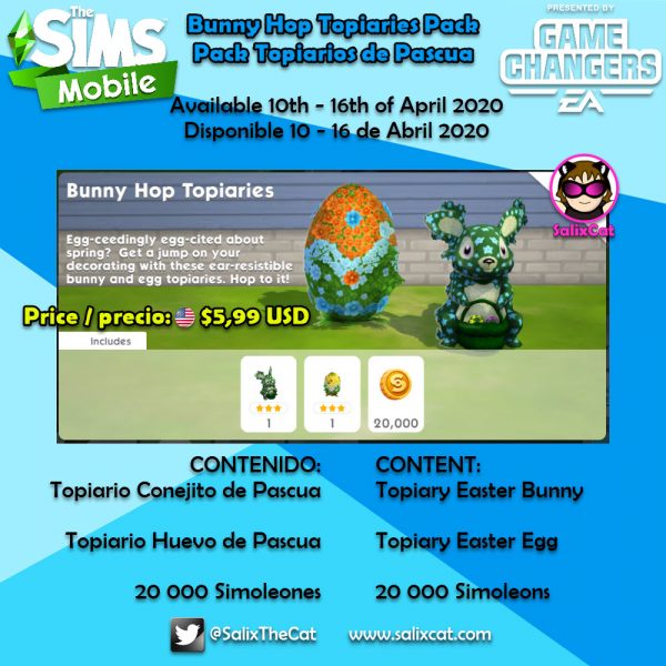 10 de Abril 2020  – Bunny Hop Topiaries Pack – Topiarios de Pascua